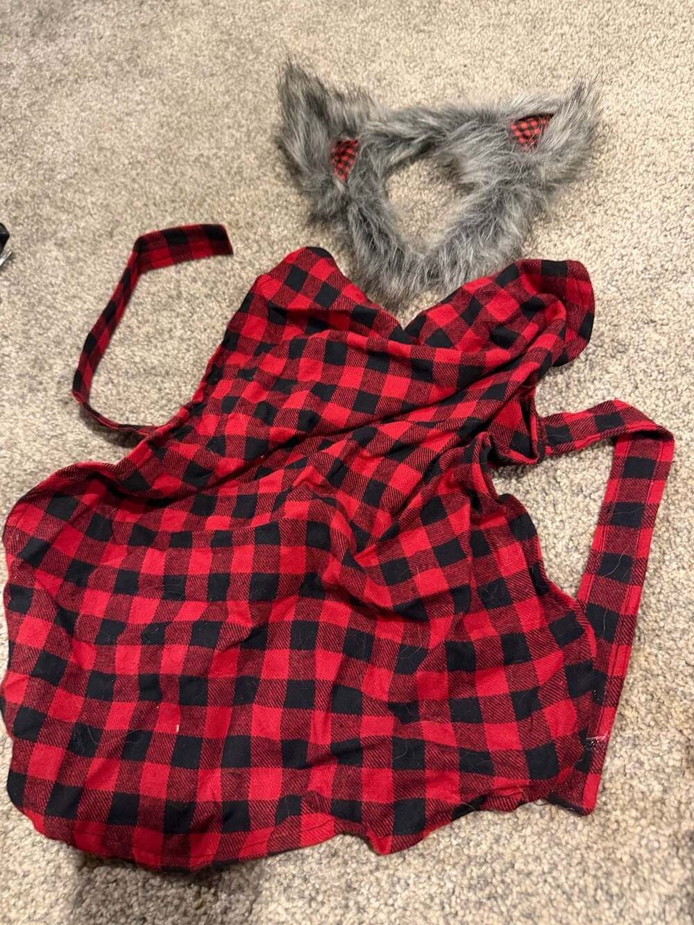 Werewolf Dog Costume Red Plaid Size XXL